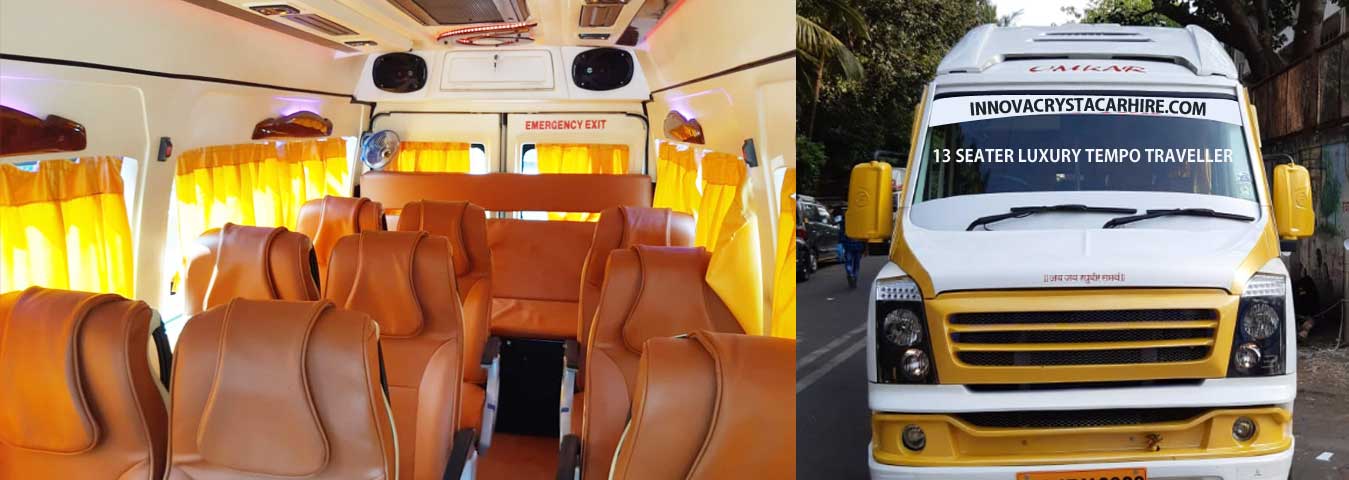 13 seater luxury 2x1 tempo traveller hire in mumbai maharashtra