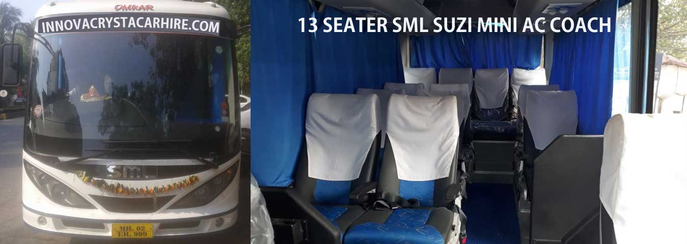 13 seater sml suzi mini ac coach on rent in mumbai