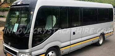 14 seater luxury toytoa coaster mini coach hire in delhi
