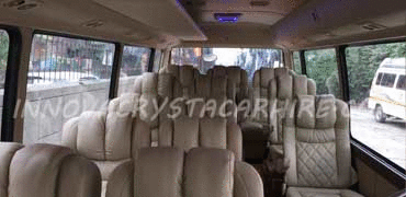 13 seater luxury modified seats toytoa coaster mini coach hire in delhi