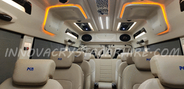8 seater super deluxe 1x1 maharaja mini tempo traveller hire in delhi noida gurgaon india